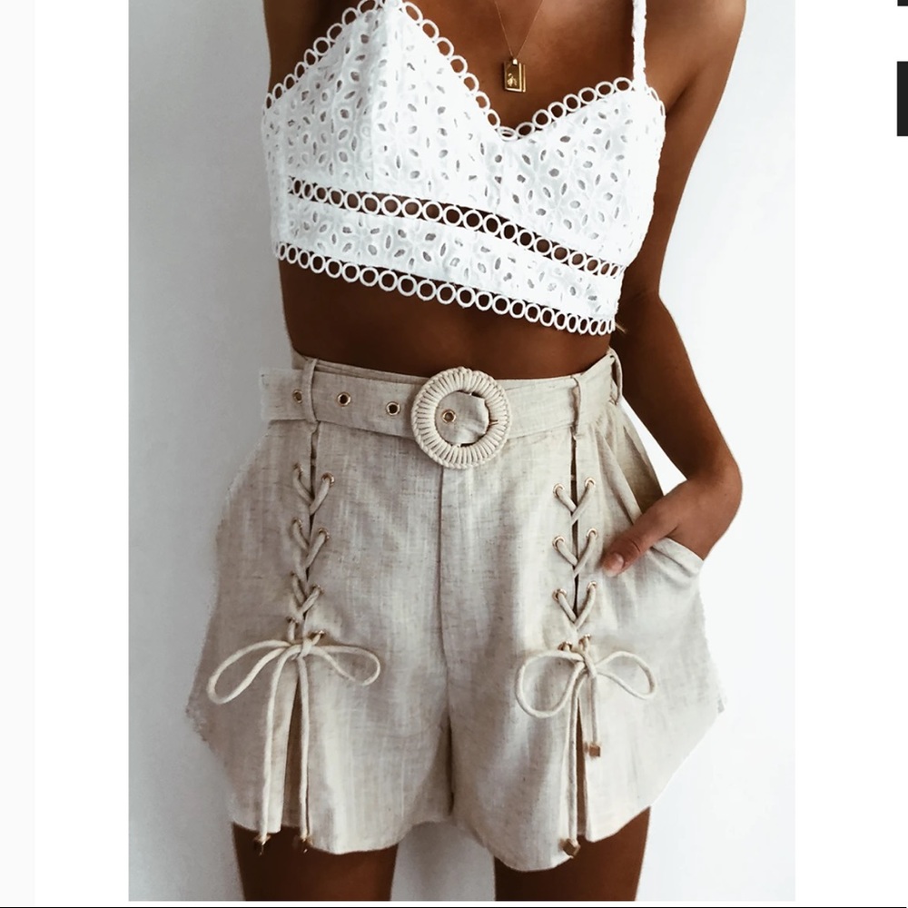 RUNAWAY Tie front shorts